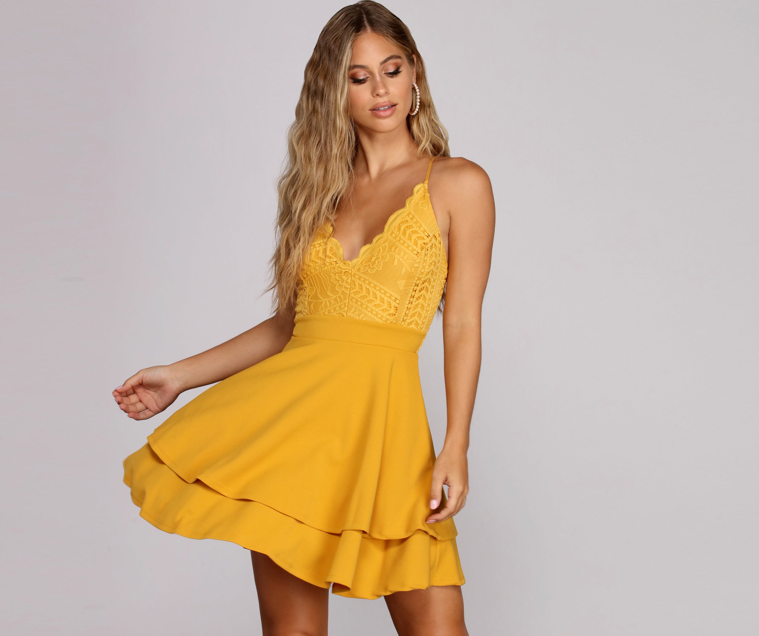 Layered In Lace Skater Dress