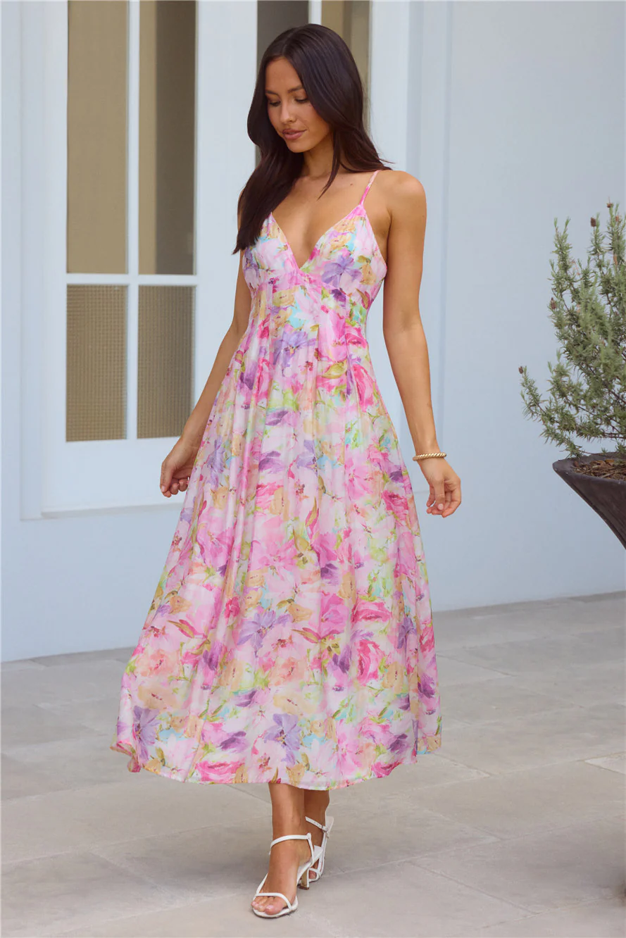 Tides Of Colour Midi Dress Print