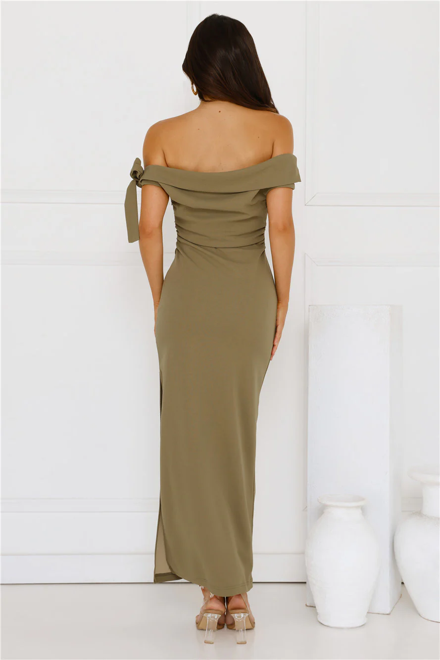 The Luxe Party Maxi Dress Olive