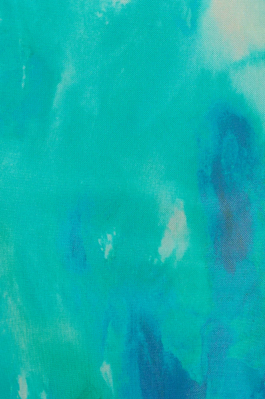 Timeless Grace Off Shoulder Mesh Maxi Dress Green