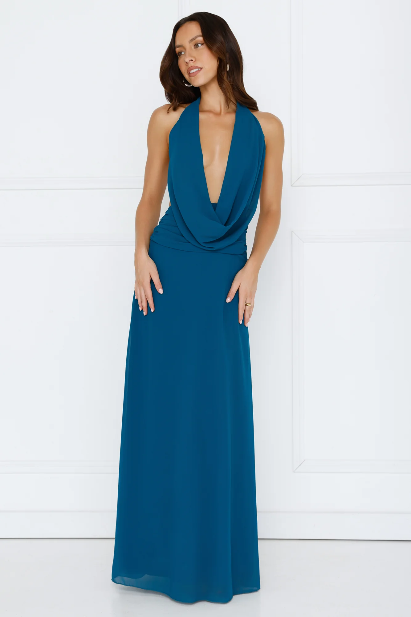 Trixie Halter Maxi Dress Teal