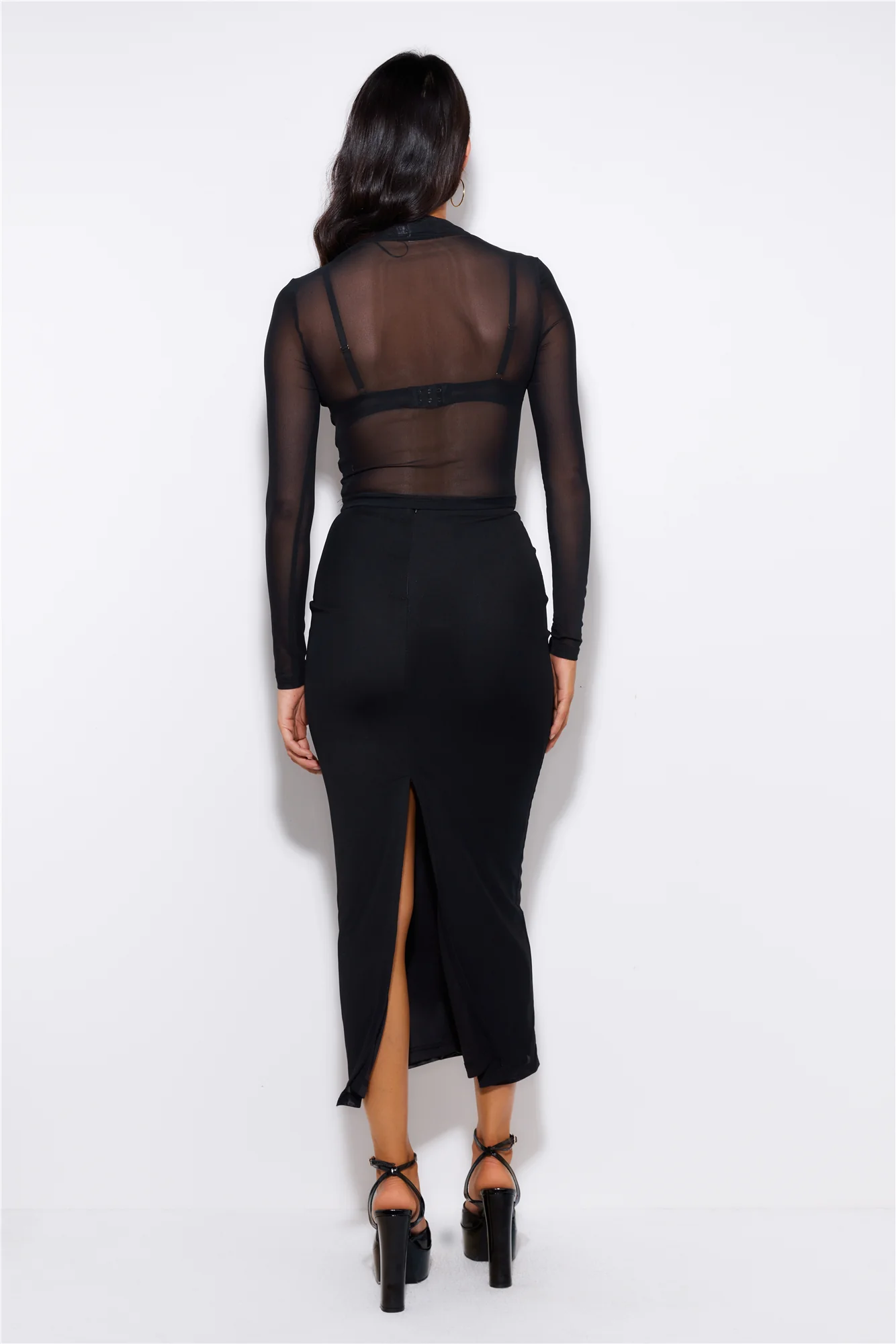 Trends In the City Mesh Top Black