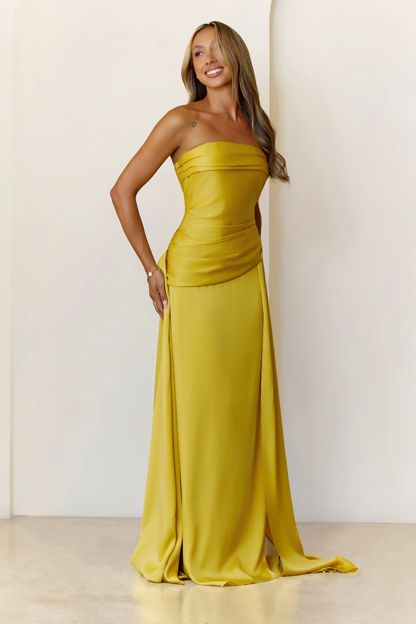 Sugar Cubes Strapless Maxi Dress Lime