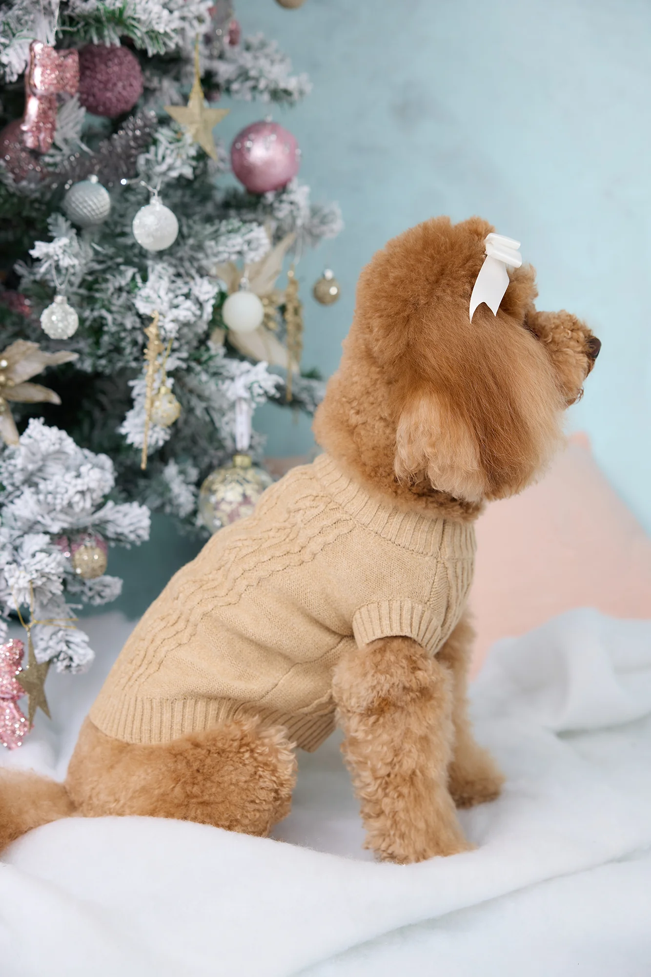 Trendsetter Poppy Dog Knit Sweater Toffee