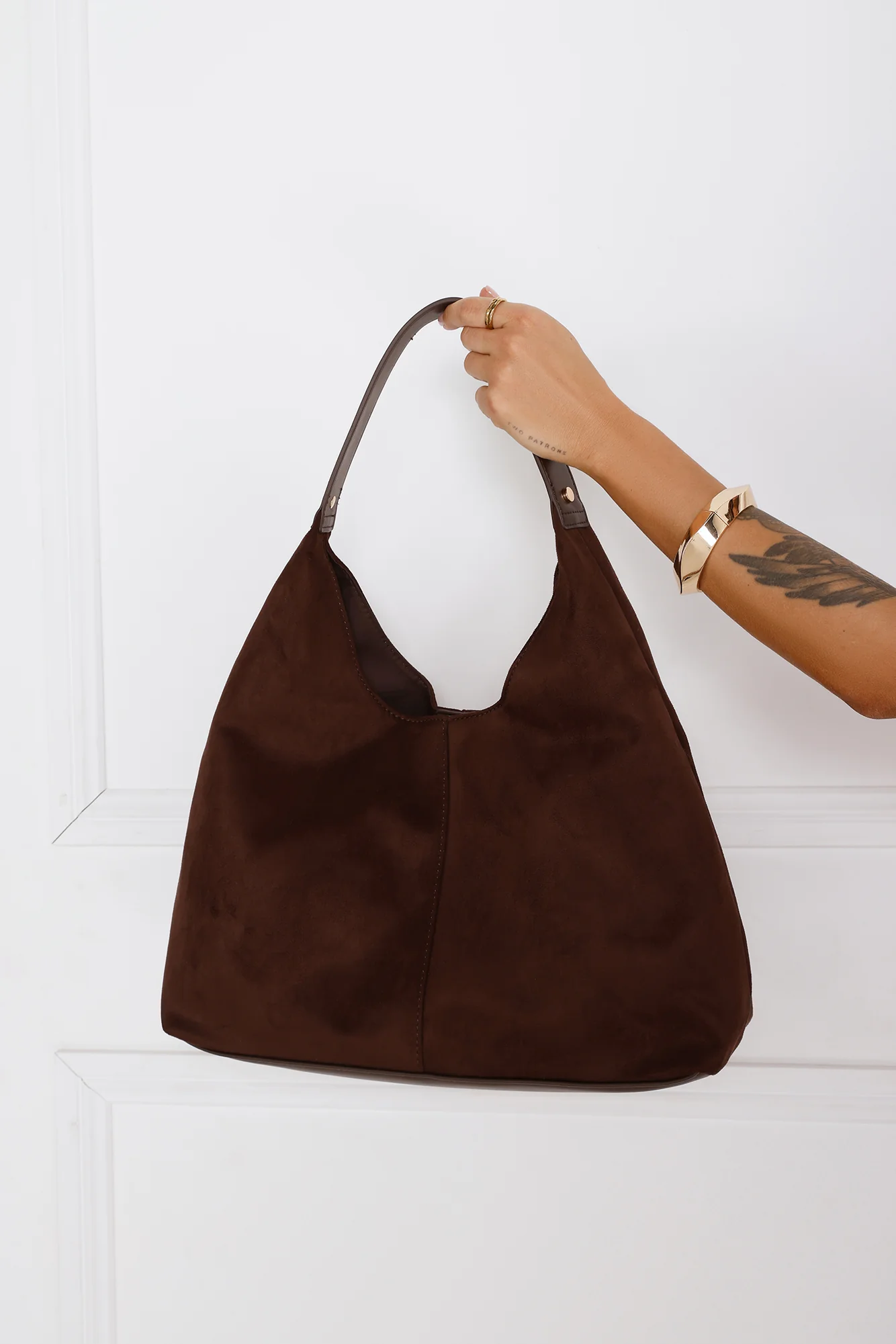 Tammy Shoulder Bag Chocolate Suede