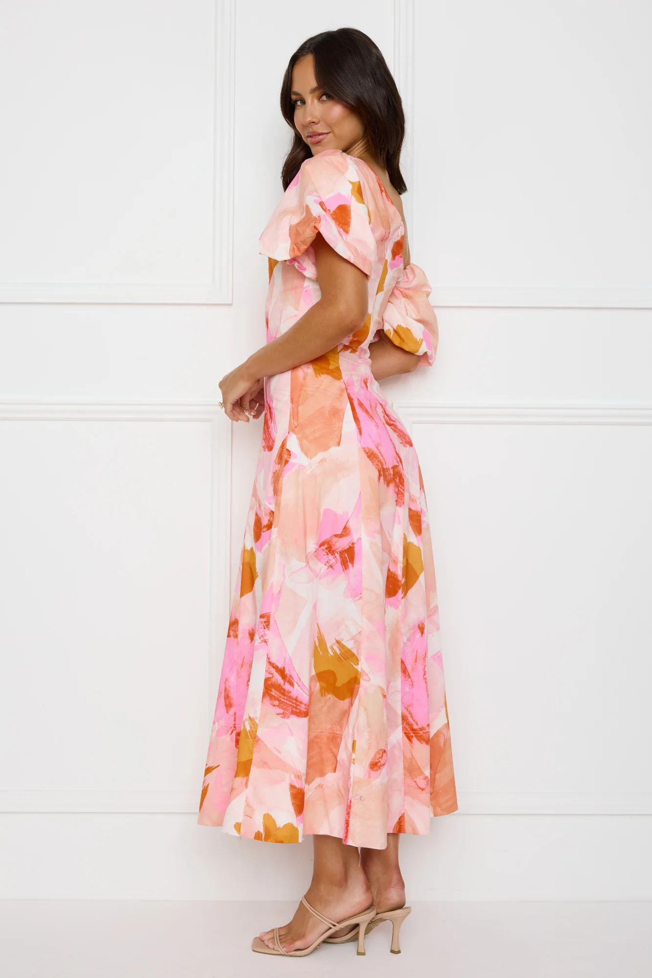 Swan Kiss Off Shoulder Maxi Dress Pink