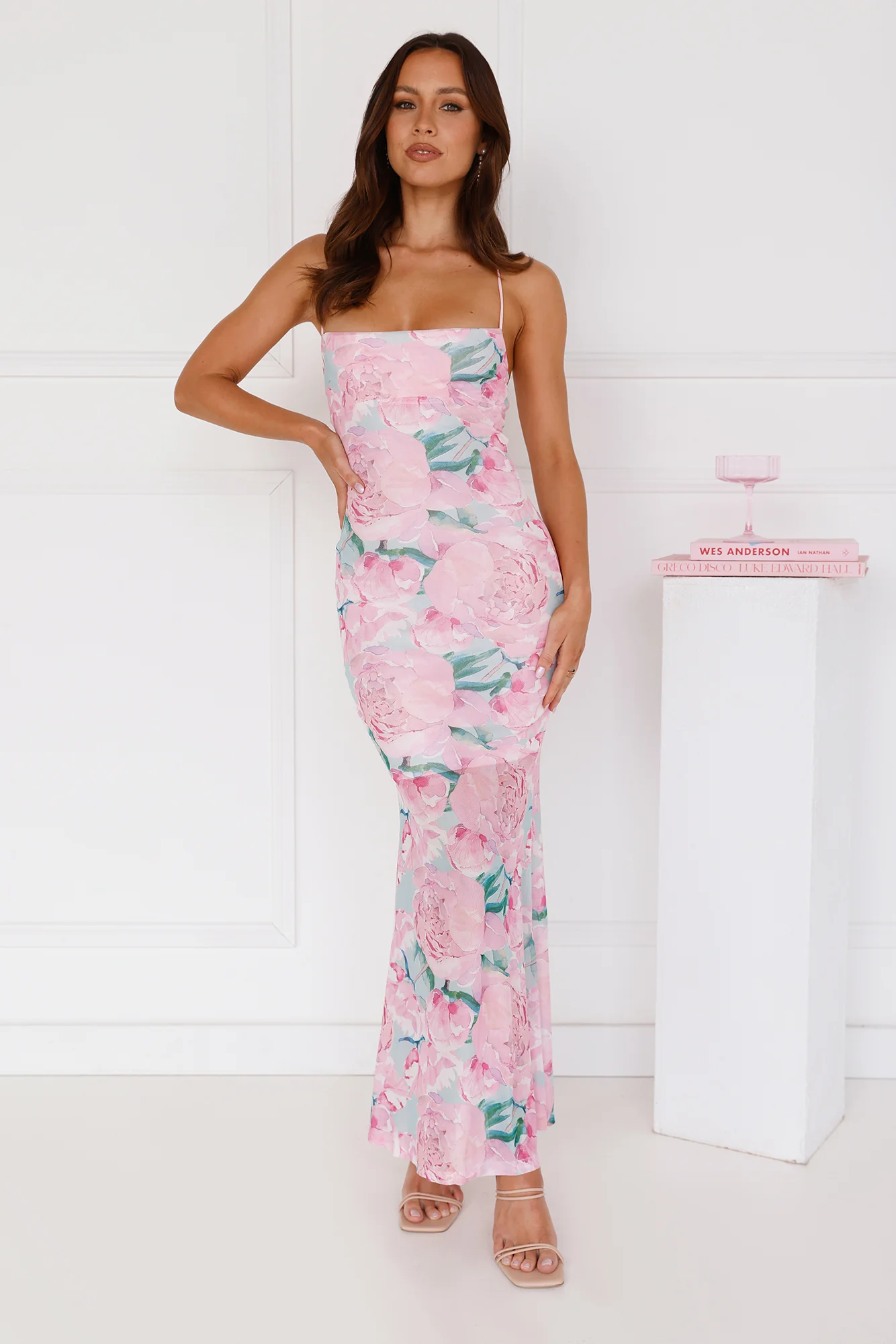 Time With You Mesh Maxi Dress Pink