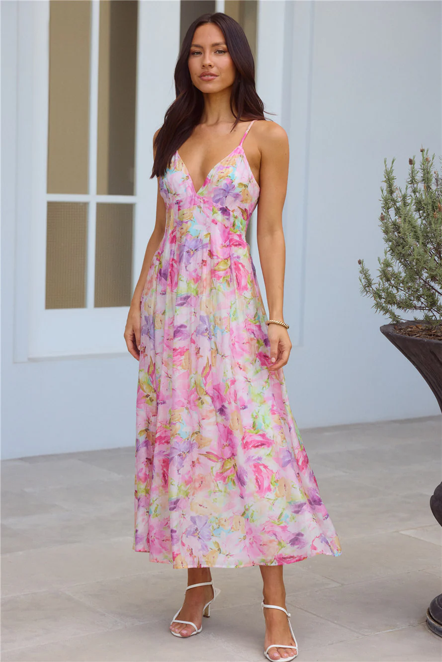 Tides Of Colour Midi Dress Print