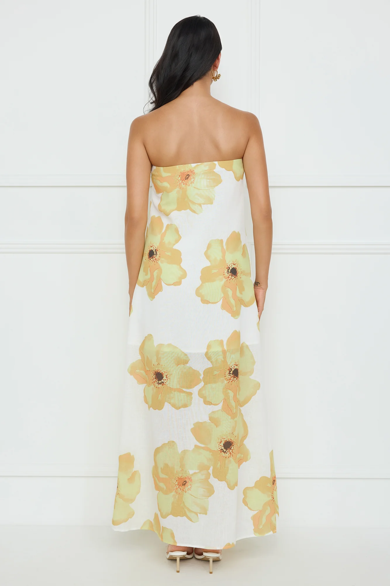 Sunlight’s Embrace Strapless Maxi Dress Yellow