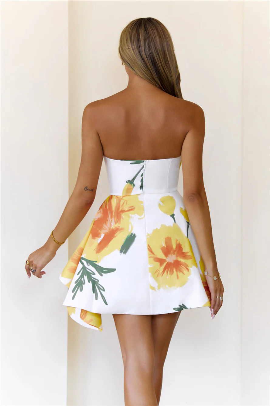 Sunbeam Allure Strapless Mini Dress Yellow