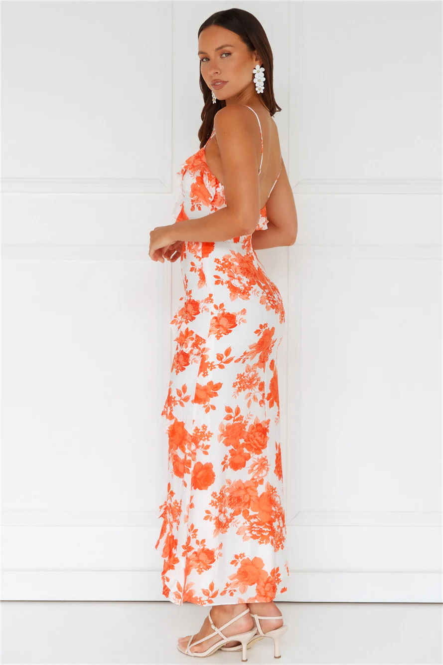 Sunshine Daisies Maxi Dress Orange