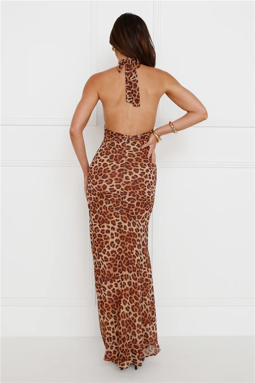 Tenaya Maxi Dress Leopard Print