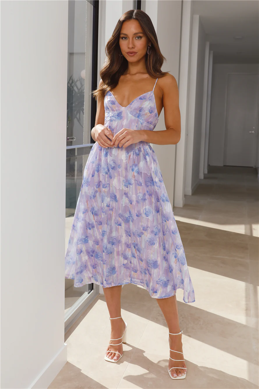 Sweet Aroma Midi Dress Purple