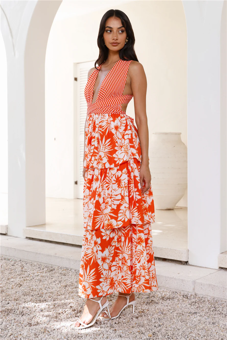 Treating Myself Maxi Dress Orange