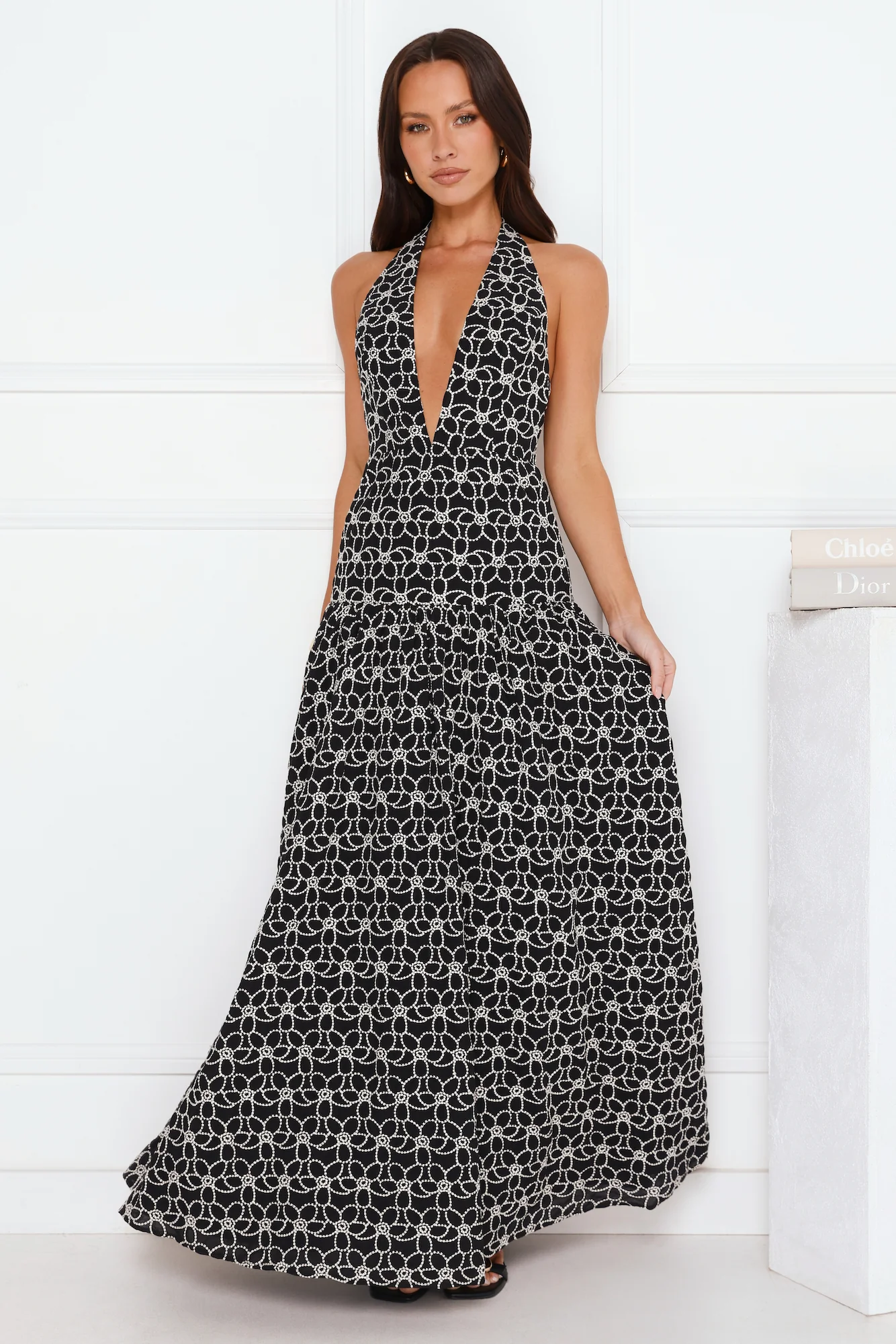 The Softest Statement Halter Maxi Dress Black