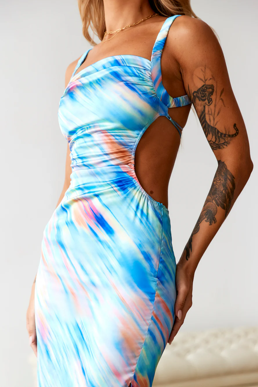Vacay Heart Midi Dress Multi