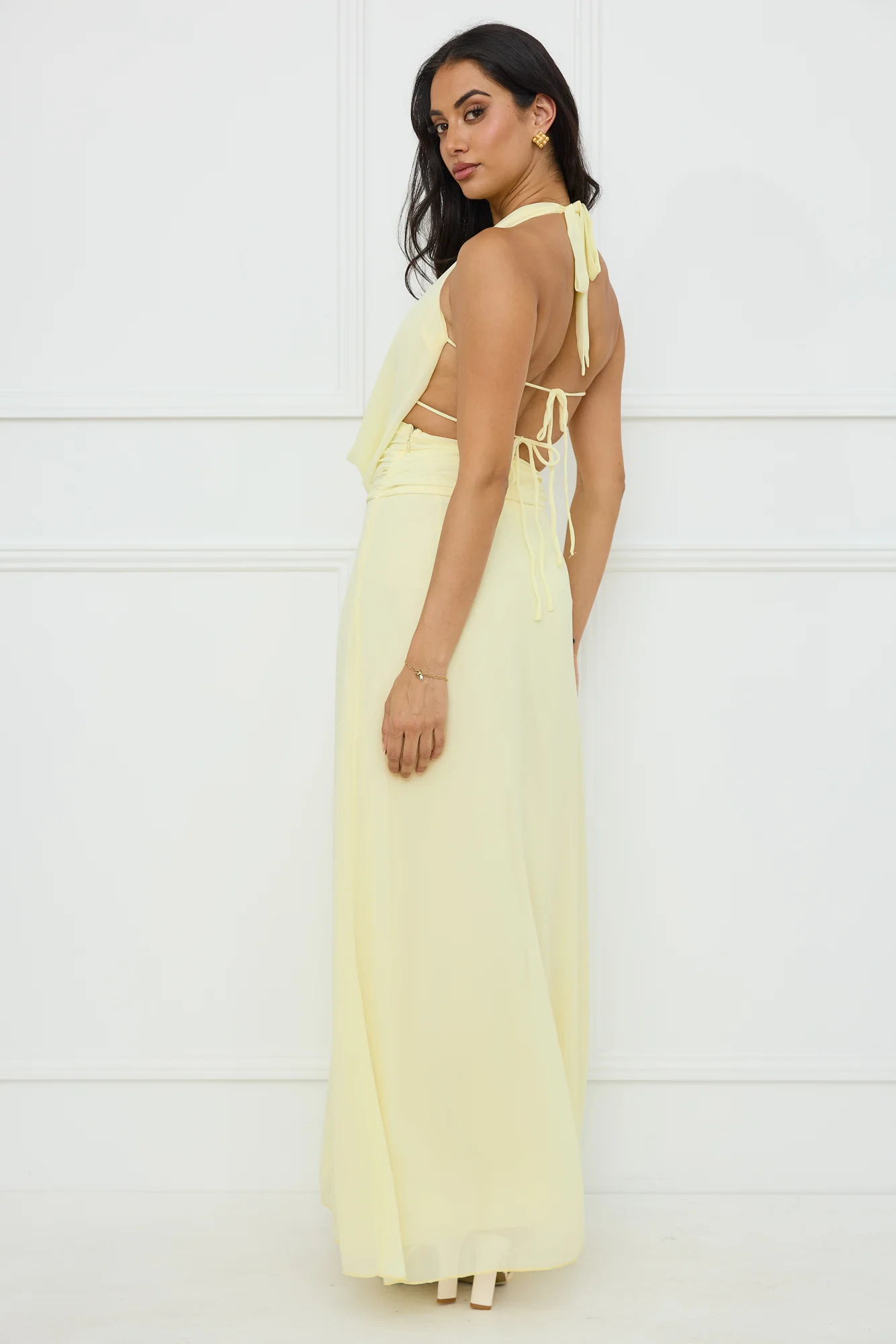 Trixie Halter Maxi Dress Yellow