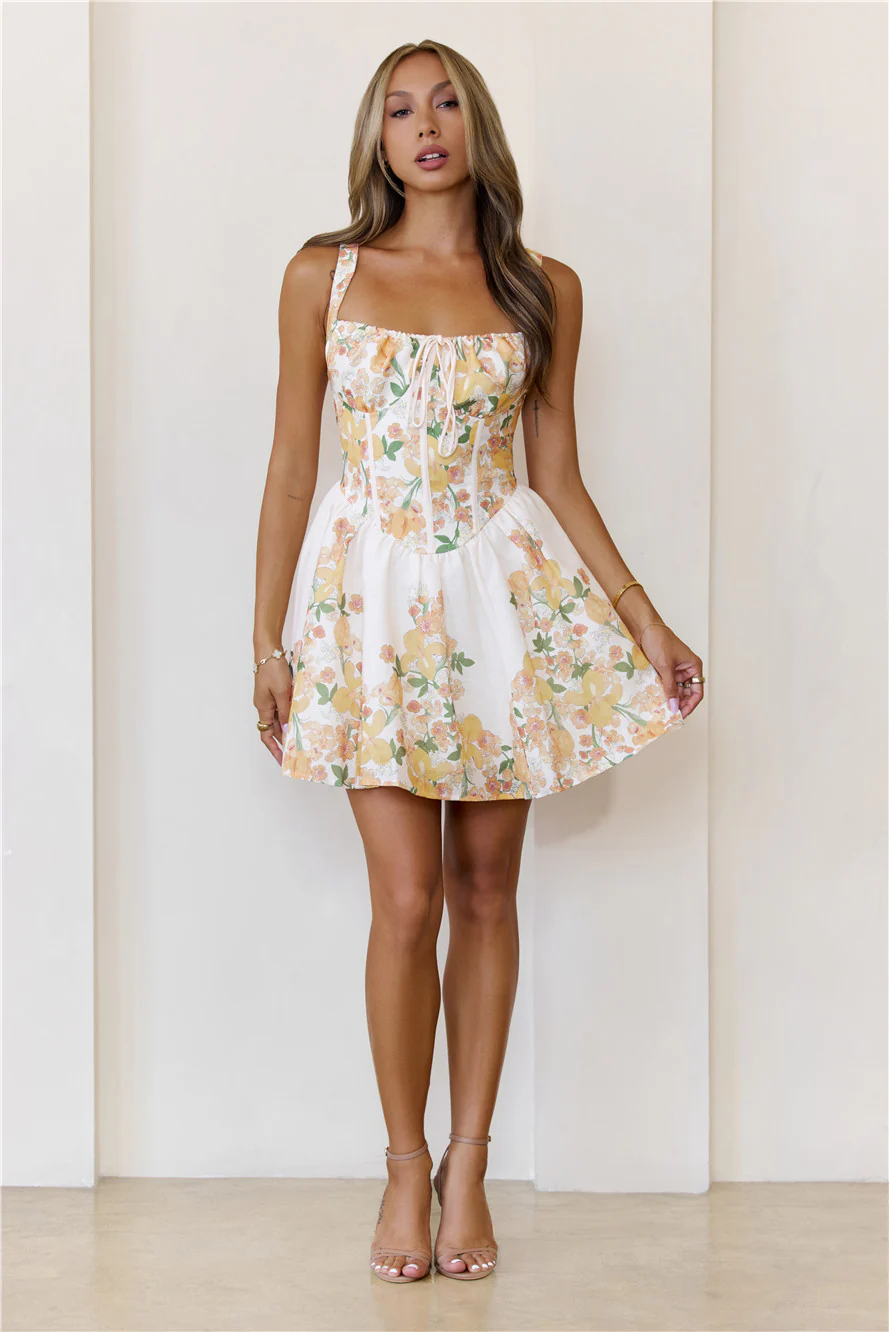 Secret Stem Mini Dress Orange