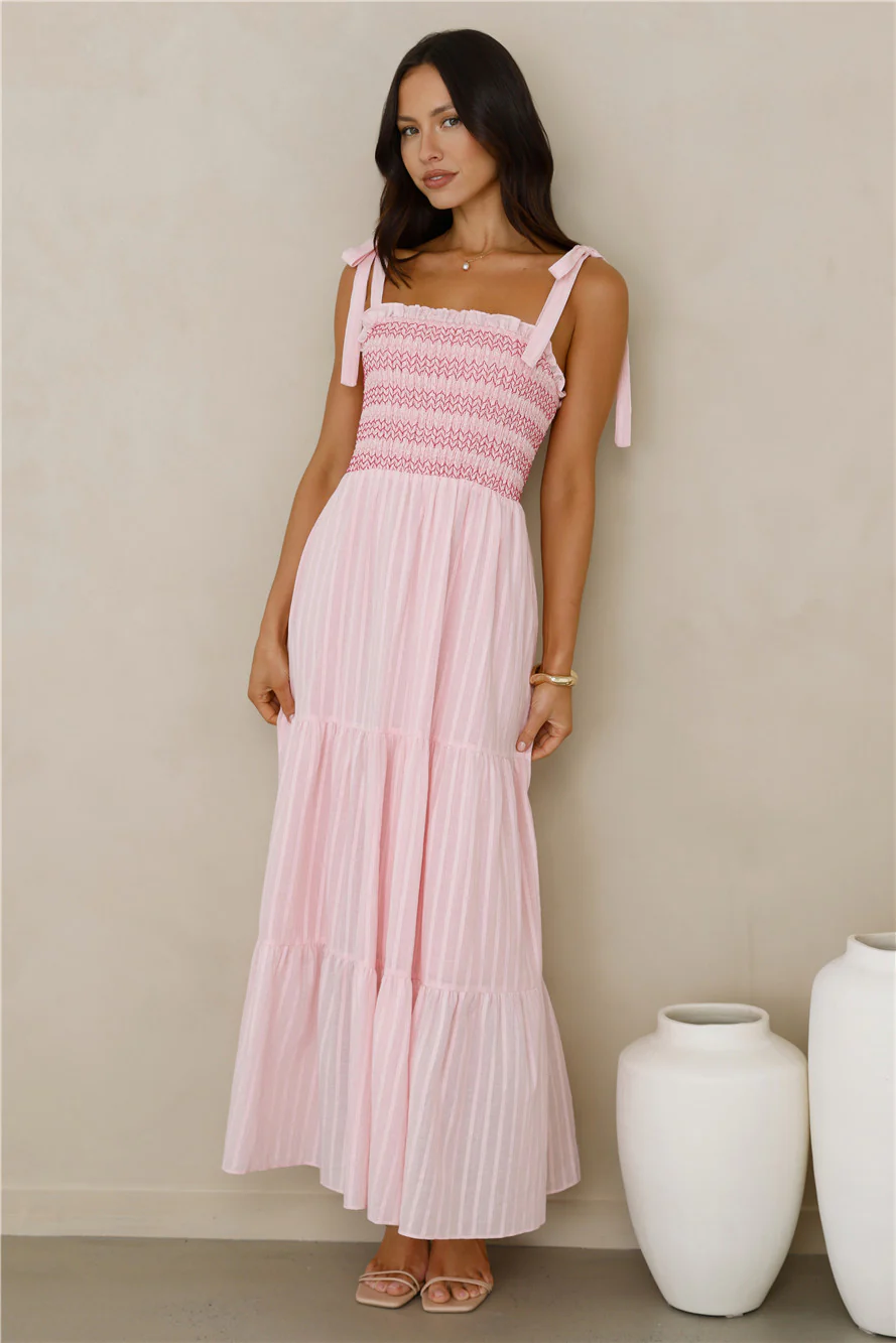 Twirl Delight Maxi Dress Pink
