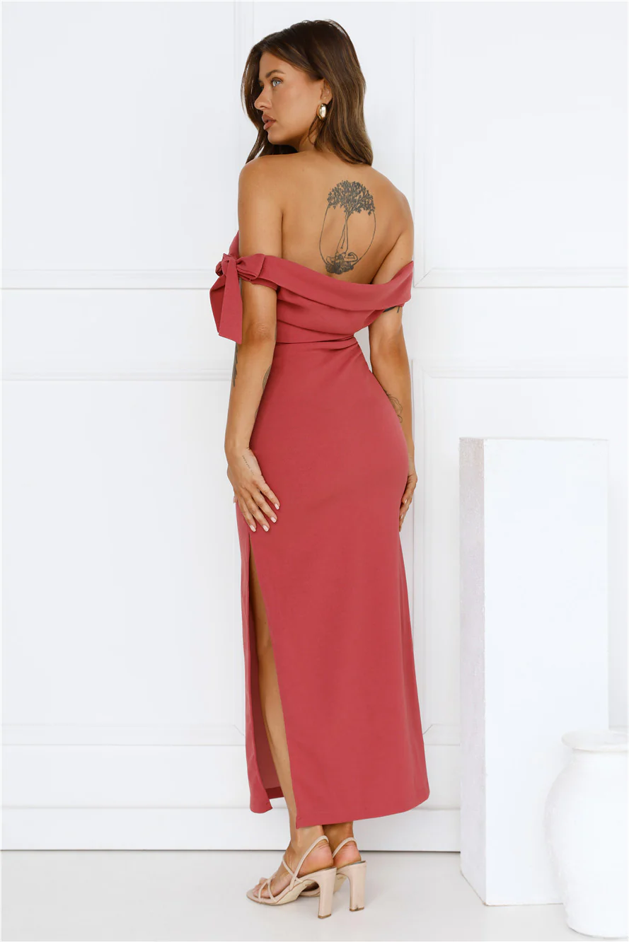 The Luxe Party Maxi Dress Wine