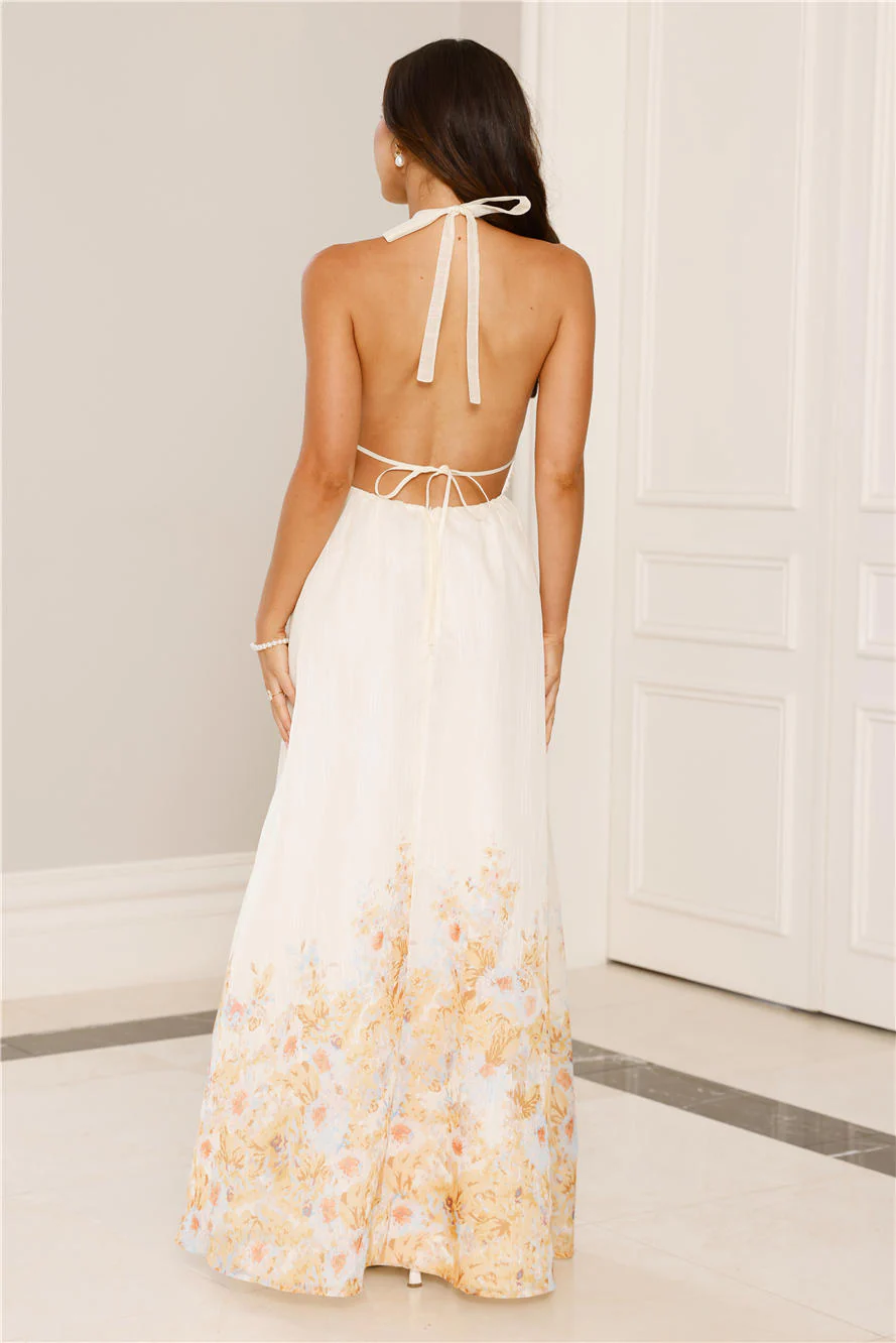 The Meadow’s Secret Halter Maxi Dress Yellow