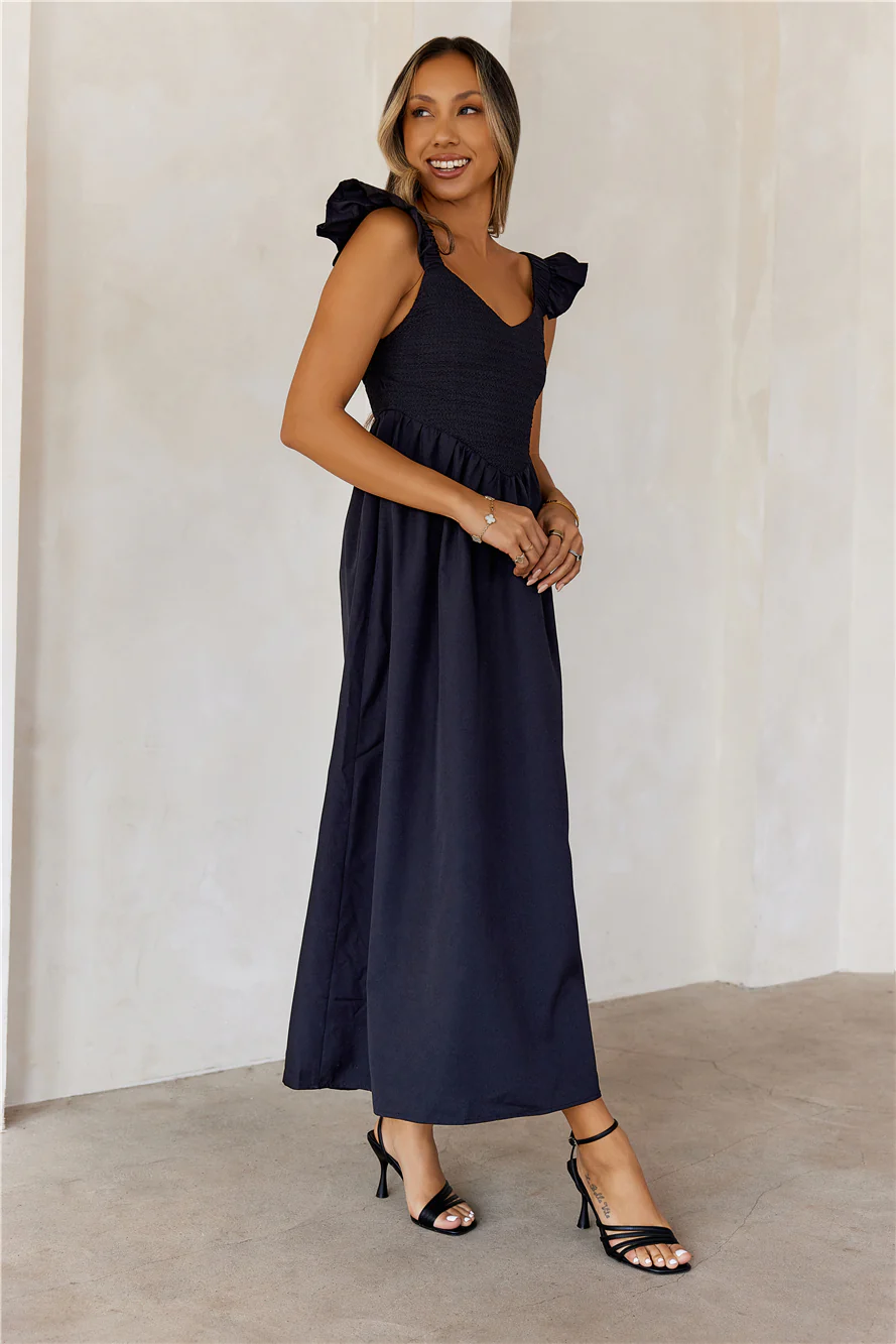 Touch Of Sunlight Maxi Dress Black