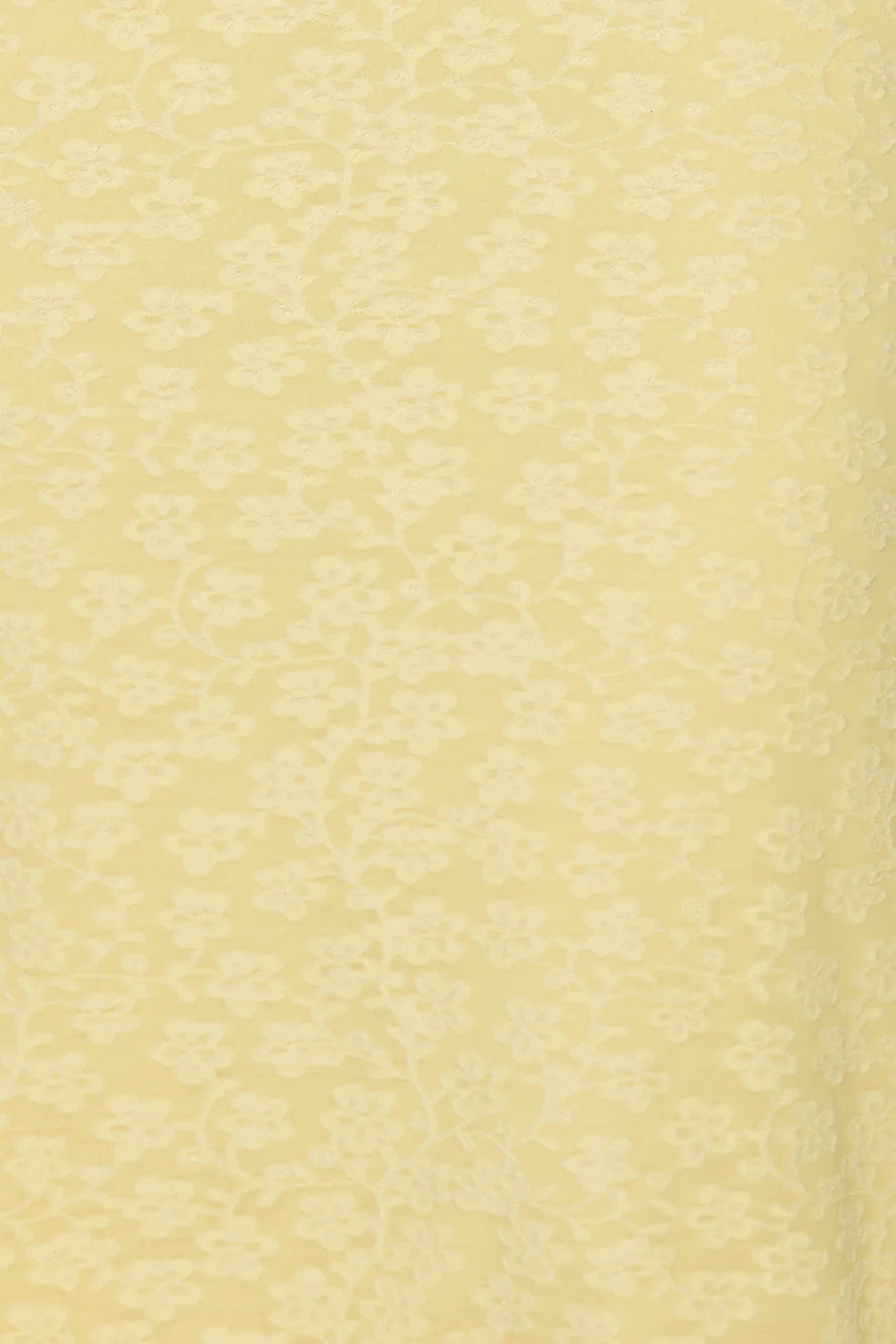 Tropical Tango Strapless Midi Dress Yellow