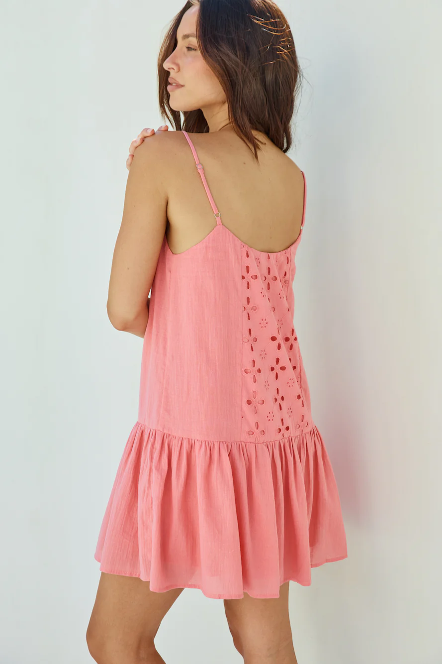Sunshine Mosaic Mini Dress Coral