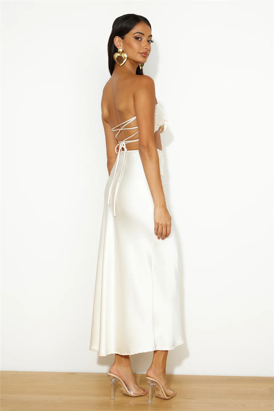VIPs Accepted Satin Crop Top Champagne