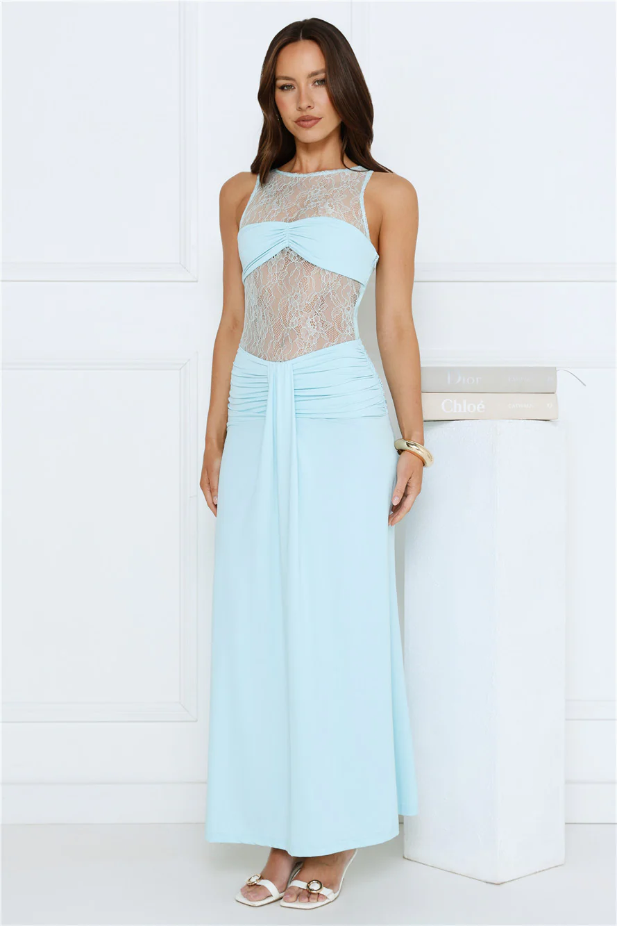 Stir Love Potion Lace Maxi Dress Blue
