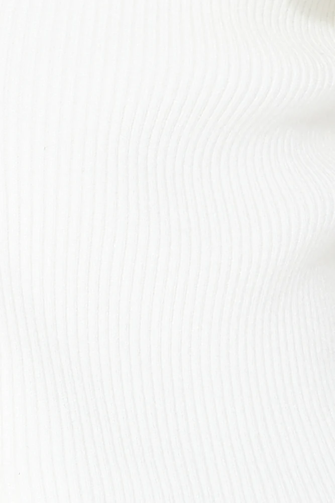 Time To Get It Ribbed Top White