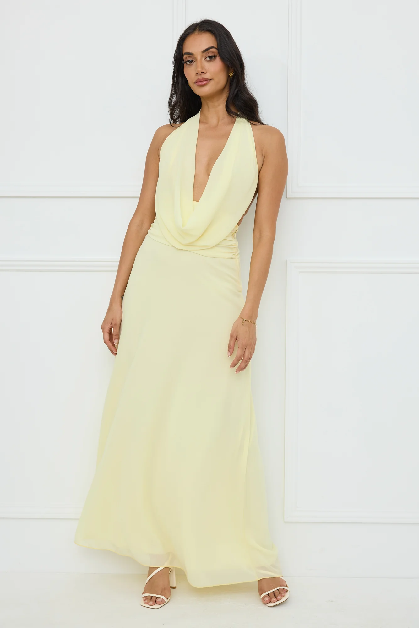 Trixie Halter Maxi Dress Yellow