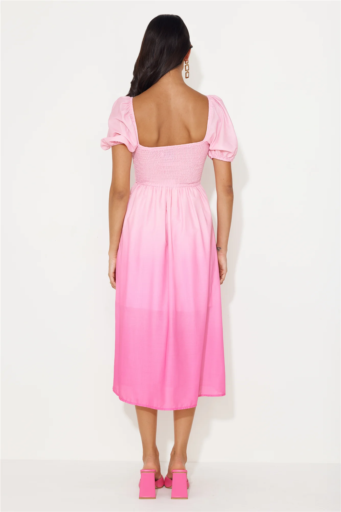 Swish This Way Midi Dress Pink