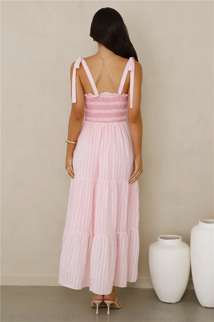 Twirl Delight Maxi Dress Pink