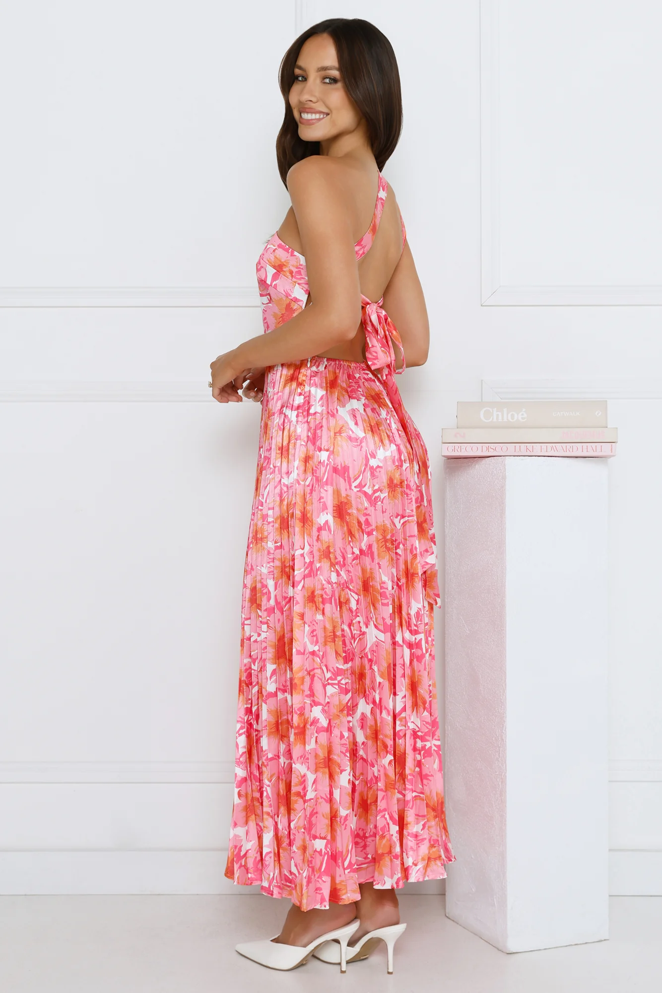 Sunny Silhouette Satin One Shoulder Pink