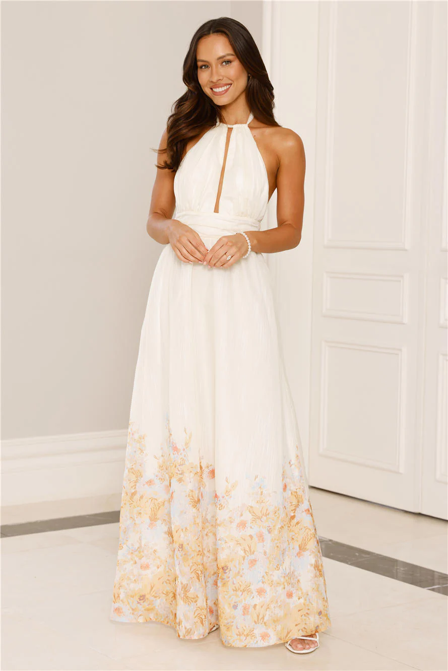 The Meadow’s Secret Halter Maxi Dress Yellow