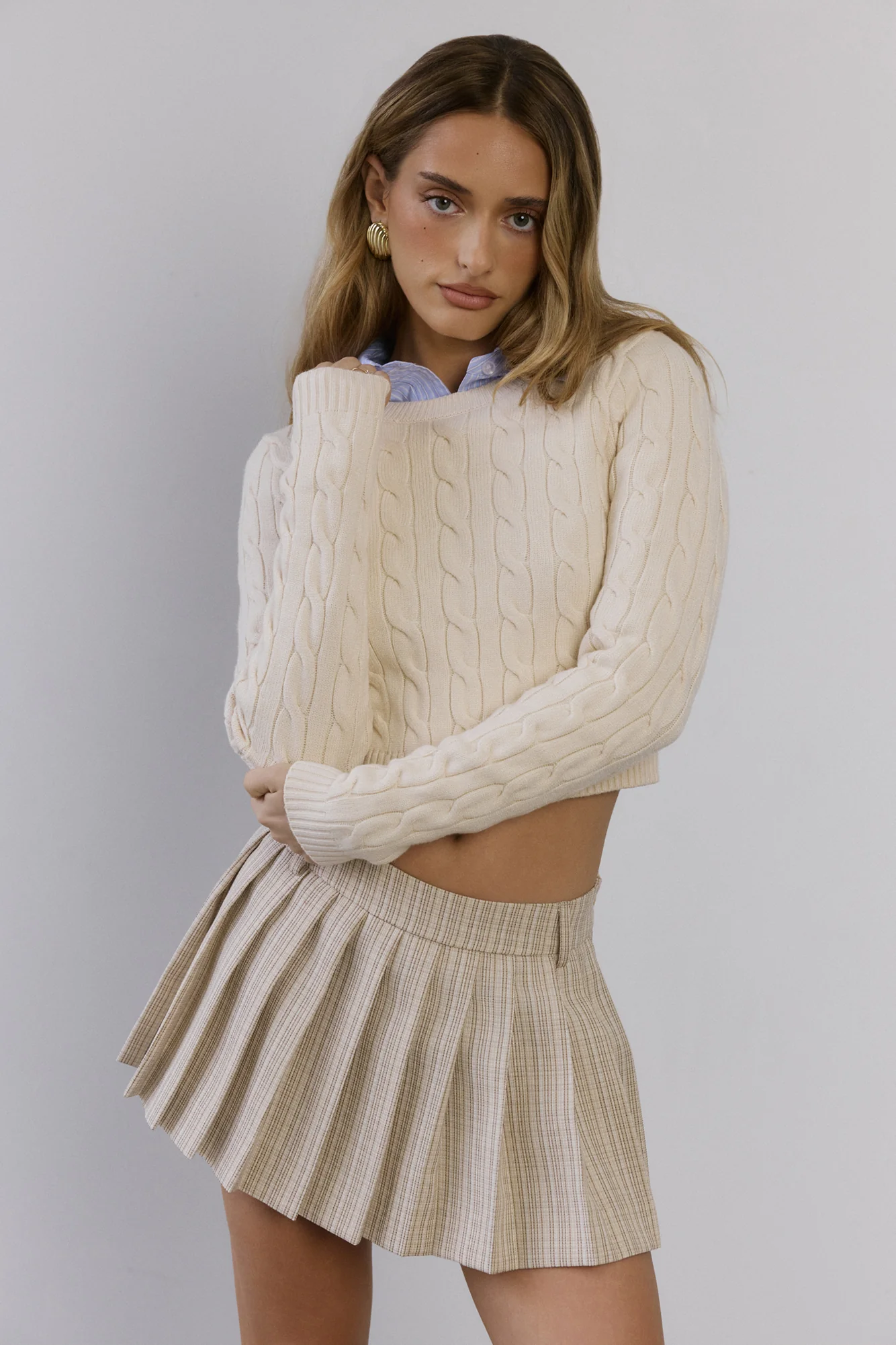 The Exclusive Cable Knit Sweater Cream