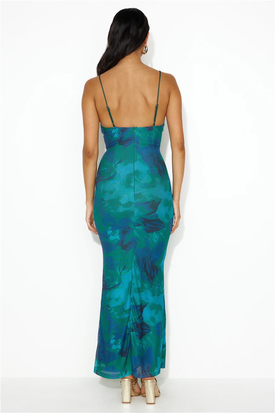 Sweet Spot Mesh Maxi Dress Green