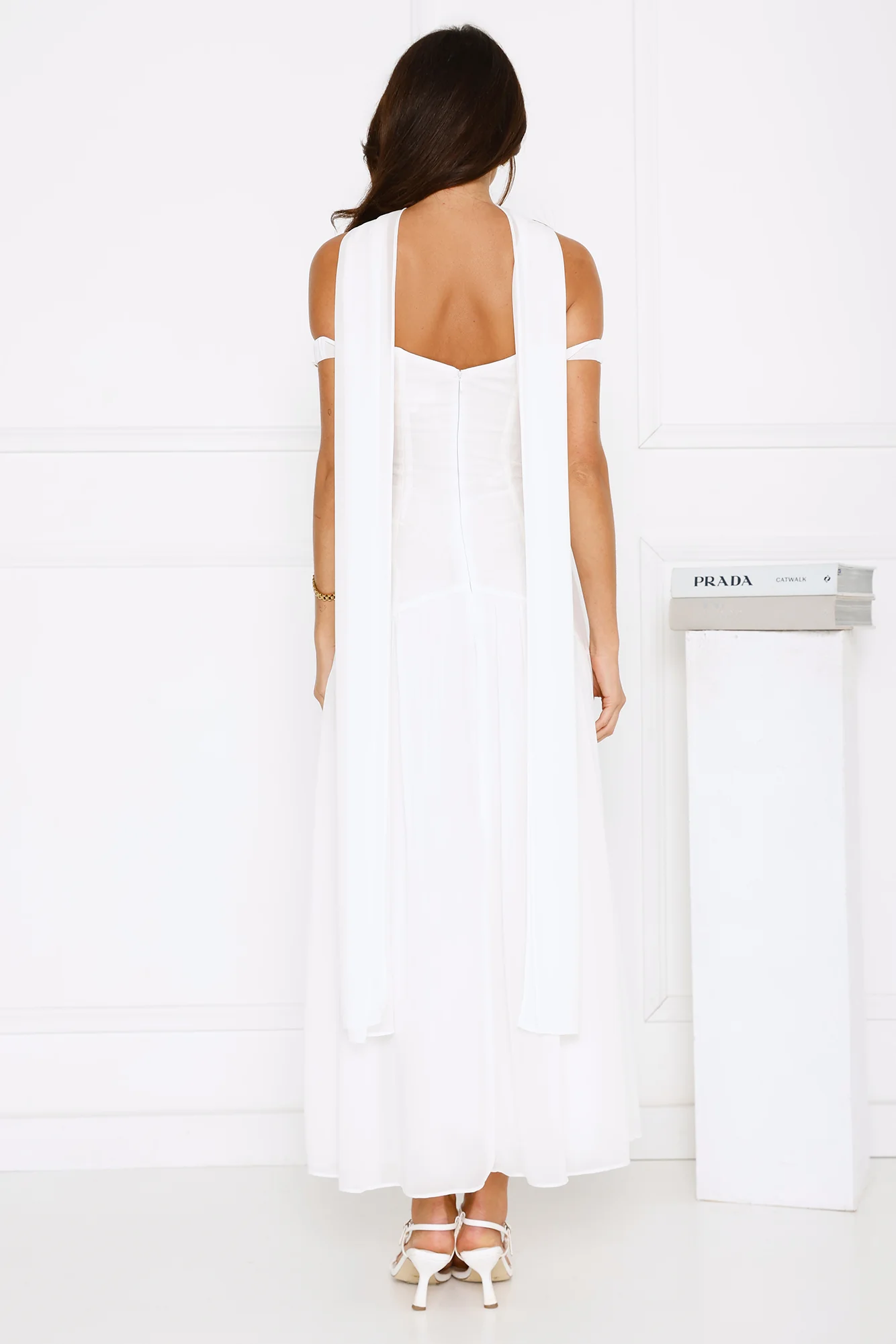 The Style Spotlight Off Shoulder Maxi Dress White