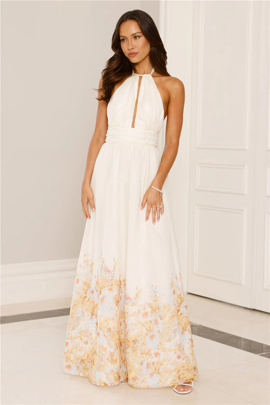 The Meadow’s Secret Halter Maxi Dress Yellow
