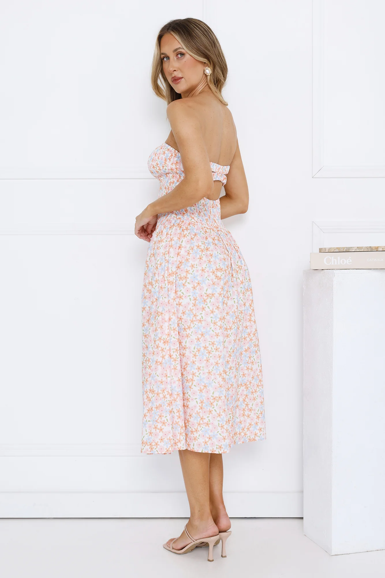 Summer Pop Strapless Midi Dress Pink