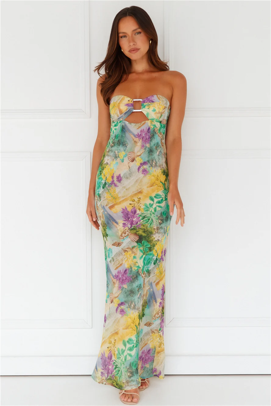Velzy Strapless Dress Esme Print