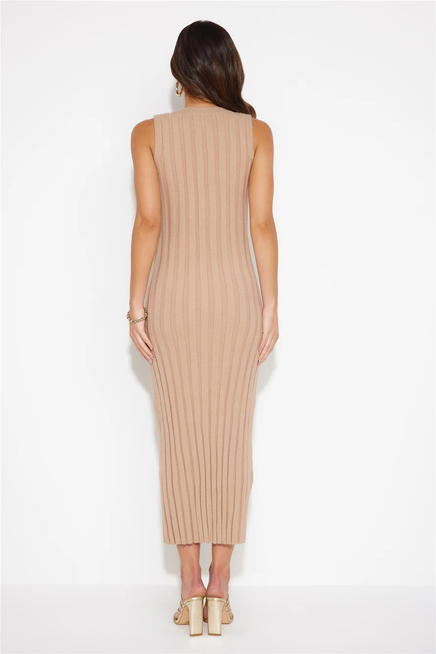 The Taste Of Life Midi Dress Tan