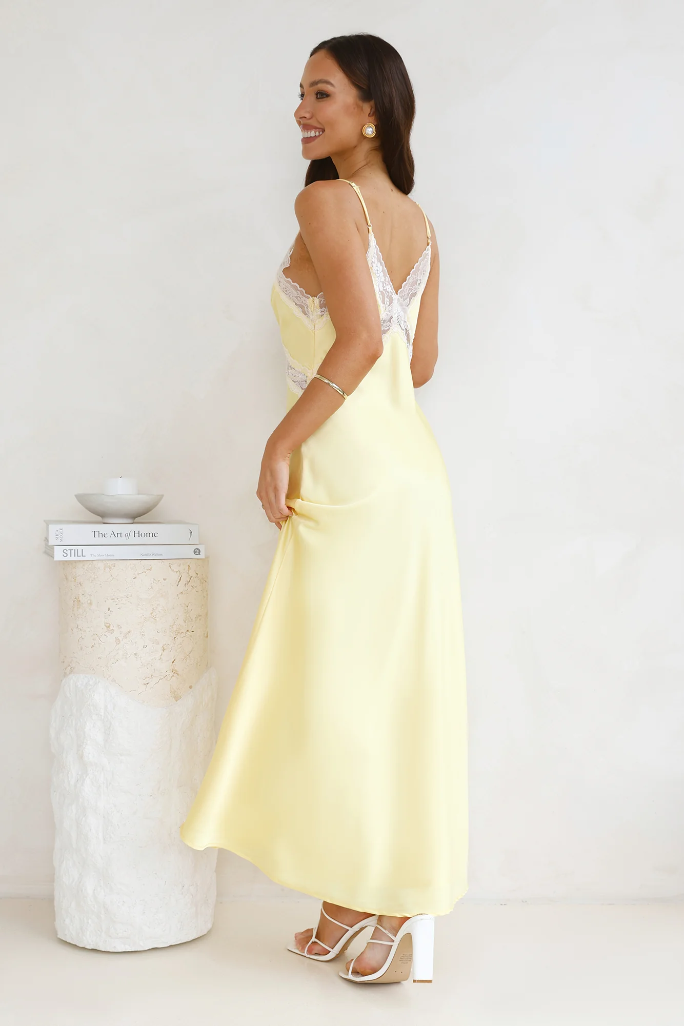 Ultimate Love Satin Slip Maxi Dress Yellow