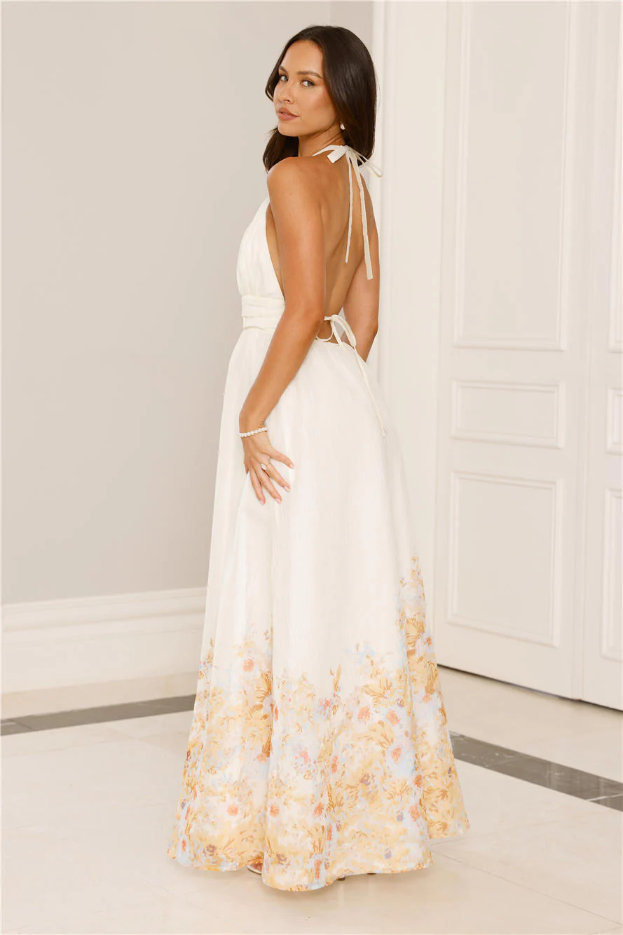 The Meadow’s Secret Halter Maxi Dress Yellow