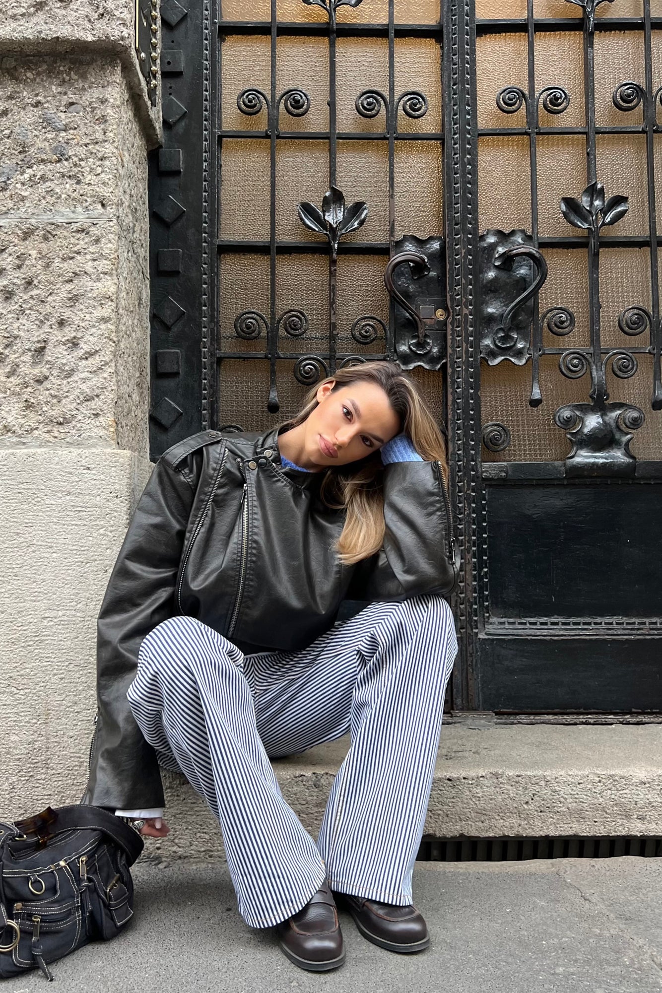 Top Model Jean Navy Stripe