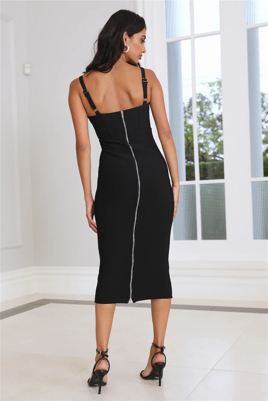 Time To Charm Midi Dress Black