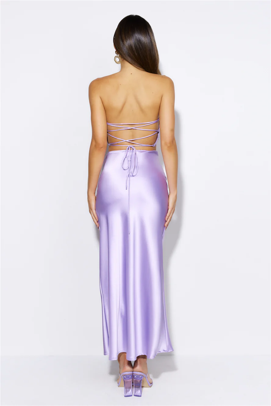 VIPs Accepted Satin Crop Top Lilac