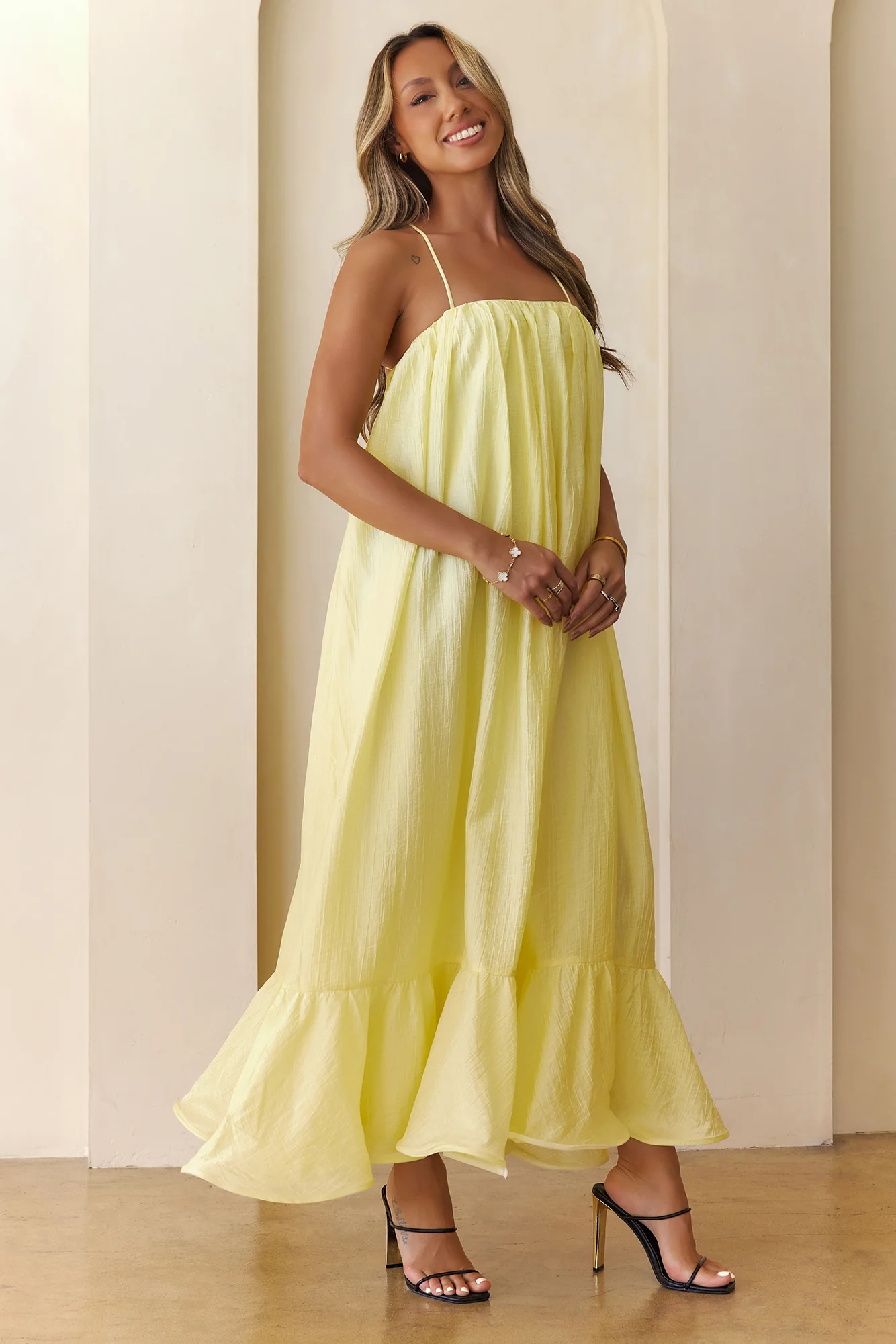 Sunshine Breeze Maxi Dress Yellow