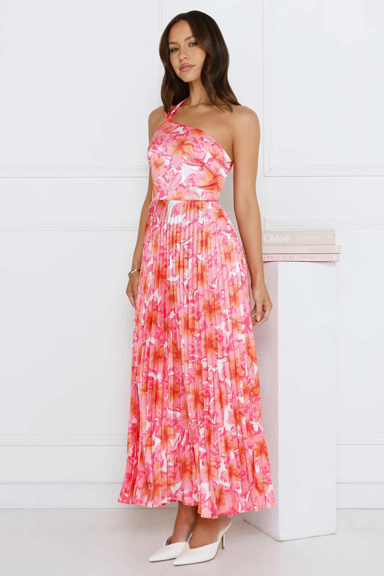Sunny Silhouette Satin One Shoulder Pink